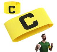 FOMIYES Brazaletes de Capitán de Fútbol 3 Piezas para Jóvenes, Diseño Flexible de Nylon Amarillo, Estilo Adhesivo Fijo y Resistente para Entrenamientos y Partidos