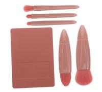 FOMIYES Brochas De Maquillaje Para Viaje Set De Brochas Essentials Compacto Con Espejo Ideal Para Mujeres Tamaño Mini Para Ojos Rostro y Rubor