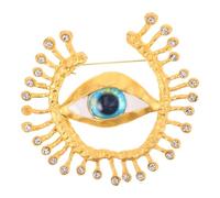 FOMIYES Broche de Metal con Diseño de Ojo Mal de Ojo Azul Pin de Solapa Vintage con Pedrería Brillante Accesorio Ligero para Ropa Mochilas y Fiestas Joyería Decorativa para Mujer