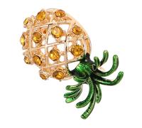 FOMIYES Broche de Piña Creativo Broche de Seguridad de Solapa Esmalte Vintage de Gemas de Imitación Joyería para Ropa Mochilas Chaquetas Decoración DIY