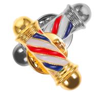 FOMIYES Broche Decorativo de Barbería 2 Piezas Dorado y Plateado Alfiler Pequeño para Mujer Accesorio Vintage para Suéter Uso Diario y Fiestas, Insignia de Poste de Barbero en 3d