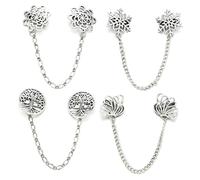 FOMIYES Broche para Suéter y Cárdigan Vintage Pinza para Cuello de Camisa 4 Piezas en Metal con Borlas Accesorios de Ropa para Mujer y Niñas Adecuado para Vestir y Ocasiones Obsequios