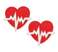 FOMIYES Broches Médicos Electrocardiograma De 2 Piezas Obsequio Para Enfermera Broches Creativos Aleación Duradera Accesorio Ligero y Versátil Diseño Único Para Profesionales