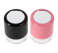 FOMIYES Caja Aplicadora Recargable de Polvos Sueltos 5g, Set 2 Piezas (rosa y Negro) con Espejo y Esponja, Absorbente de Aceite para Volumen y Control en Línea de Cabello, Adecuado