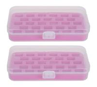 FOMIYES Caja de Bobinas de Plástico 28 Compartimentos Portabobinas para Máquina de Coser Almacenamiento Seguro para Bobinas Vacías Juego de 2 Piezas Adecuado para Costura Doméstica