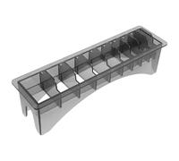 FOMIYES Caja Soporte para Peines Guía de Máquina Cortapelos, Organizador Plástico Negro para 10 Peines, Accesorio para Barbería y Cuidado Hogar
