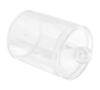 FOMIYES Caja Transparente Para Hisopos De Algodón, Contenedor Redondo Compacto, Tapa Ajustable, Almacenamiento Organizado Para Baño y Tocador, Diseño Cristalino y Fácil Uso, 1 Unidad