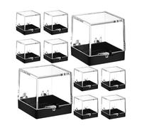 FOMIYES Cajas de Presentación Cuadradas para Gemas y Minerales Set de 10 Piezas Transparentes de Plástico Mini Estuches de 35 CM para Exhibición y Almacenamiento Portátil de