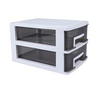 FOMIYES Cajonera De Plástico De Diseño Transparente y Negro Caja De Almacenamiento Multifuncional para Escritorio Organizador De Accesorios para Oficina y Hogar
