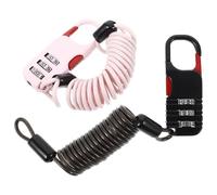 FOMIYES Candado de Combinación con Cable de Acero para Motocicleta y Bicicleta 2 Piezas Resistente Intemperie Antirrobo para Casco Cesta y Manillar Colores Rosa y Negro Seguridad