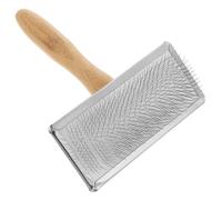 FOMIYES Cardadora de Lana Mango de Bambú Grande, Herramienta de Fieltrado Aguja para Manualidades, Cepillo de Cardado Portátil para Proyectos Artesanales y Cuidado de Mascotas