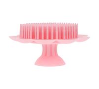 FOMIYES Cepillo de masaje para niños de silicona rosa Loofah: lavado corporal con forma de flor, exfoliante de ducha, lavado de pelo, cepillo con mango para niños