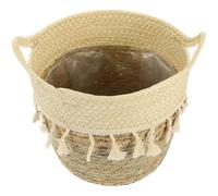 FOMIYES Cesta de Macramé Beige de Gran Capacidad para Almacenamiento en Cocina y Estantes, Organizador Portátil Que Reduce el Desorden Fibra Vegetal y Algodón