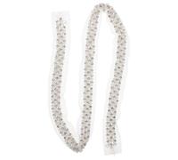 FOMIYES Cinta Decorativa de Encaje con 3 Hileras de Perlas Blancas y Gemas de Imitación Cinta Multifuncional para Ropa Cortinas y Accesorios de Moda Adorno Delicado y Elegante