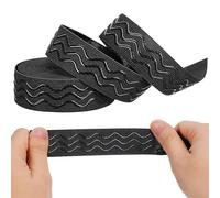 FOMIYES Cinta Elástica Antideslizante Negra 3 CM X 5 M Agarre de Silicona Ondulado para Costura Manualidades y Confección Banda Elástica Resistente para Prendas y Bricolaje