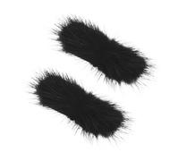 FOMIYES Clips para Zapatos Esponjosos Rectangulares Extraíbles de 7x3 Cm, Adornos Negros de Pelo de Desmontables para Tacones Altos, Bombas y Sandalias, Accesorios Decorativos para