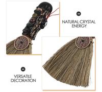 FOMIYES Colgante de Escoba de Bruja de Cristal Natural de 1 Pieza Mini Escoba de Cuarzo Cristales de Cinco Elementos Decoración de Halloween para Altar y Meditación Feng Shui