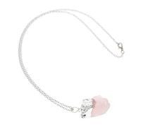 FOMIYES Colgante Emocional para Liberación Equilibrio de Irregular Collar Piedra Rugosa Rosa Forma de Impurezas en Relaciones Familiares