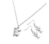 FOMIYES Collar De Koala Aleación Conjunto De Pendientes Para Mujer Estilo Australiano Joyería De Obsequio Para Collares Mujer y Collar