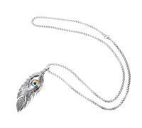 FOMIYES Collar de Ojo Demoníaco Unisex Retro de Acero Inoxidable con Colgante de Alas Estilo Turco para Mujer y Hombre Amuleto de Protección y de Cumpleaños