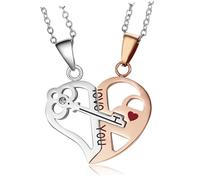 FOMIYES Collar De Pareja Cosido y Llave De Candado Obsequio De San Valentín Para Novio y Novia Joyas Para Parejas Collar De De Para Él Ella