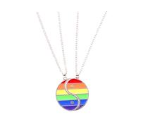 FOMIYES Collares Colgantes para Parejas Colgante de Arcoíris y Símbolo Yin Yang, Diseño Creativo de Aleación, 1 Par, Obsequio Adecuado para Amistad, Aniversario y San Valentín
