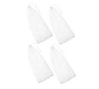 FOMIYES Comedero Colgante para Pájaros de Jardín 4 Piezas, Saco Malla Hexagonal de Poliéster Color Claro 12x28 Cm Cordón Ajustable, Kit Alimentación para Pinzones y Jilgueros al Aire