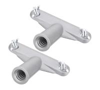 FOMIYES Conector de Cabezal de Escoba de Aleación de Aluminio Punta de Rosca Metálica de 18mm, Diseño Compacto y Fácil Almacenamiento, Paquete de 2 Piezas para Mango de Escobero