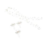 FOMIYES Conjunto de Tocado de Boda Accesorios Cristales Diadema Perlas y Cuentas para Novias para Tocados de Novia Enredaderas para Bodas y Pelo