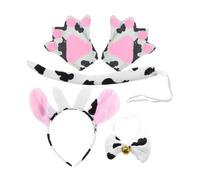 FOMIYES Conjunto de Tocado de Vaca Diadema Orejas de Vaca Accesorios de Rabo para Disfraces para Cosplay Lola y Actuaciones