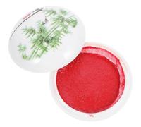 FOMIYES Contenedor de Pasta de Tinta Roja de Porcelana para Caligrafía y Sellos, Caja de Cerámica de 7 CM para Almacenamiento y Uso en Pintura Tradicional