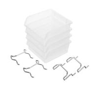 FOMIYES Contenedor de Tablero Perforado Transparente 4 Unidades 100x100x50 Mm para Organizador de Almacenamiento de Tornillos y Herramientas en Garaje y Hogar, Resistente y Compatible