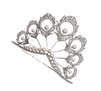 FOMIYES Coroa de Perlas de Cristal para Novias Tocado Elegante de Aleación para Bodas Fiestas y Celebraciones Especiales