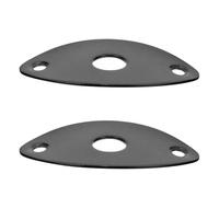 FOMIYES Cubierta del Conector para Guitarra Eléctrica, Tapa Ovalada Metálica Negra, 2 Piezas para Accesorios de Guitarra, Repuesto para Interfaz de Salida en Instrumentos Musicales