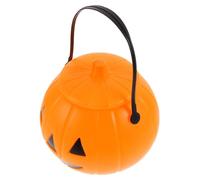 FOMIYES Cubo de Halloween Grande Forma de Calabaza Naranja, Plástico Reutilizable y Portátil para Guardar Dulces en Fiestas de Halloween
