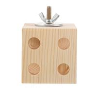 FOMIYES Cubo de Juguete para Masticar Pájaros Pequeño de Madera Natural Múltiples Agujeros, Juguete Interactivo para Loro y Periquito en Jaula, Accesorio para Entrenamiento