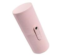 FOMIYES Cubo Organizador de Brochas de Maquillaje de PU Rosa, Portátil para Viajes, Gran Capacidad y Mantiene Brochas Limpias
