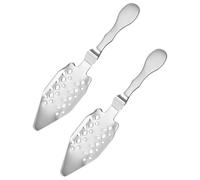 FOMIYES Cuchara de Absenta de Acero Inoxidable 304, Juego de 2 Piezas, Cuchara Hueca para Filtrar Azúcar en Cubos, Accesorio Multiusos para Barra, Uso en Hogar y Reuniones