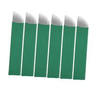 FOMIYES Cuchillas para Microblading 50 Piezas Acero Duradero 14 Agujas para Cejas Herramientas Portátiles y Prácticas para Diseñar Cejas Femenino