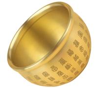 FOMIYES Cuenco Decorativo de Cobre Amarillo 7.5 Cm Cuenco de Fortuna Chino Feng Shui para Escritorio y Decoración del Hogar para Prosperidad y Abundancia