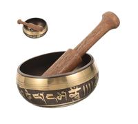FOMIYES Cuenco Tibetano Decorativo Zen de Cobre para Meditación y Yoga con Mazo de Madera, Alivia el Estrés y Aporta Calma y Relajación en Mindfulness Varios estilos