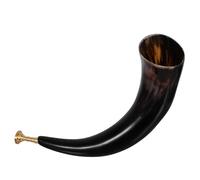 FOMIYES Cuerno de Guerra Vikingo Natural de Buey para Cosplay y Disfraces de Piratas, Trompeta Rústica para Fiestas de Halloween y Eventos al Aire Libre