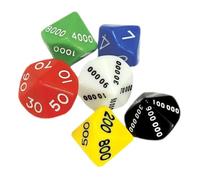 FOMIYES Dados de Juego de Mesa 6 Piezas Multivalores (Unidad, Decena, Centena, Millar, Diez Mil, Cien Mil) Plástico Ligero Colores Aleatorios para Fiestas y Accesorios de Color Aleatorio