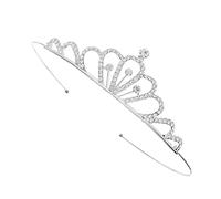 FOMIYES De Diamantes De Imitación Nupcial Coronas Joyas De Boda Para La Novia Vestido De Invitada De Boda Faja De Novia Damas De Honor Bata De Paseo Tiara Silver Aleación