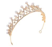 FOMIYES de Novia Vintage Barroca con Cristales y Perlas Diadema Princesa Elegante para Bodas Cumpleaños y Fiestas Formales