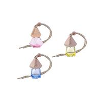 FOMIYES Decoración De Coche 3pcs Colgante De Perfume Frasco De Perfume Vacío De Vidrio y Madera