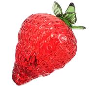 FOMIYES Decoración de Fresa Artificial de Cristal, Adorno Educativo para en Jardín, Figura de Fruta para Decoración de Mesa