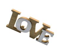FOMIYES Decoración de Mesa para Boda y San Valentín, Adorno de Letras de Madera Tallada Doble Capa, Pieza Decorativa Love de Madera Natural, Adecuado para Fiestas y Regalos