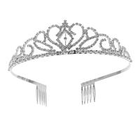 FOMIYES Delirio Chica Marco De Cumpleaños Decoraciones Ramo Tiaras Para Mujer Boda Banda Decoración De Cabeza De Niña Paseo Accesorios Para El Cabello De Oro Moda Pedrería Silver