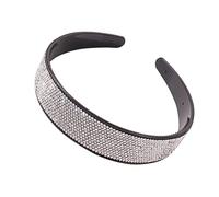 FOMIYES Diadema Ancha de Gemas para Mujer Joyas Simuladas Diadema de Cristal para Boda Accesorios Antideslizantes Cabello